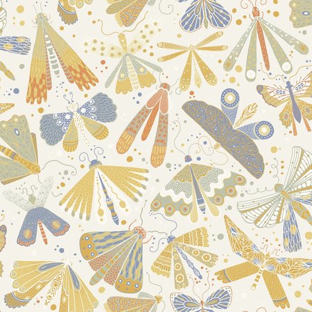 MANHATTAN COMFORT Gennevilliers Flyga Gold Butterfly Bonanza 33 ft L X 209 in W Wallpaper BR4111-63023